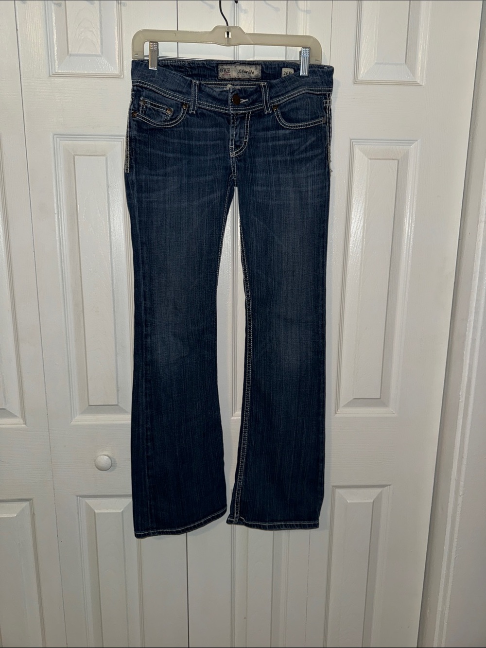 BKE Dark Indigo Flare Jeans with Contrast Stitching